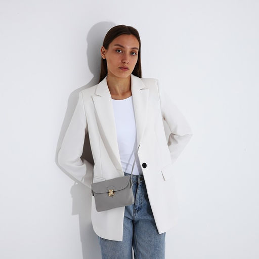 Сумка-мессенджер на клапане, цвет серый - Simaland фото 6