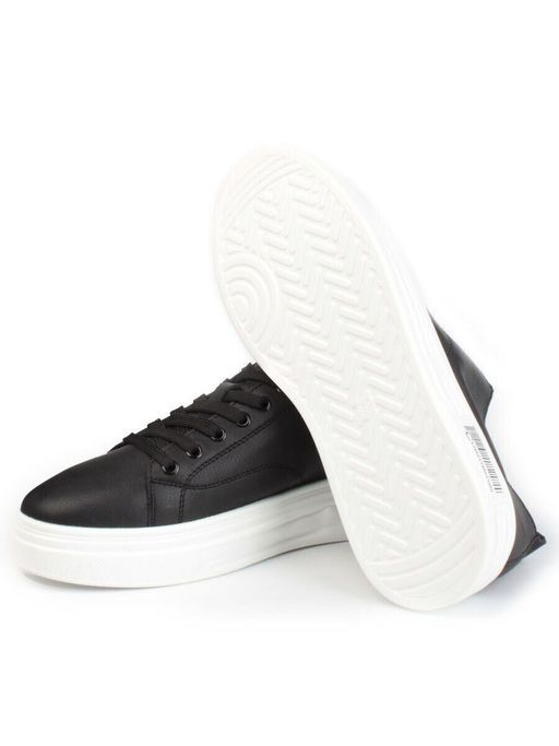 05-PDXL148-3 BLACK Кроссовки женские (натуральная кожа)