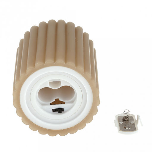 Свеча восковая, интерьерная, светодиодная на батарейках д7,4см h10(12,5)см, свет теплый, с мерцанием, цвет бежевый, питание от 2-х батареек АА (в комплект не входят), в коробке (Китай)