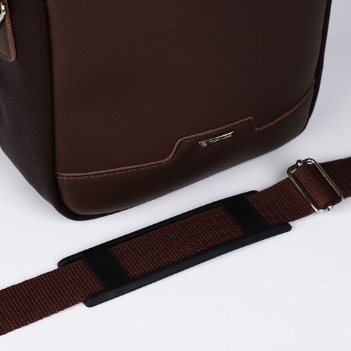 Сумка мужская TEXTURA через плечо, искусственная кожа, цвет коричневый  фото 4