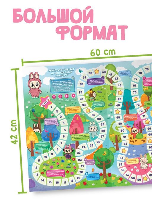 Цена за 2 шт. Плакат - бродилка «Лесные приключения», А2, с заданиями