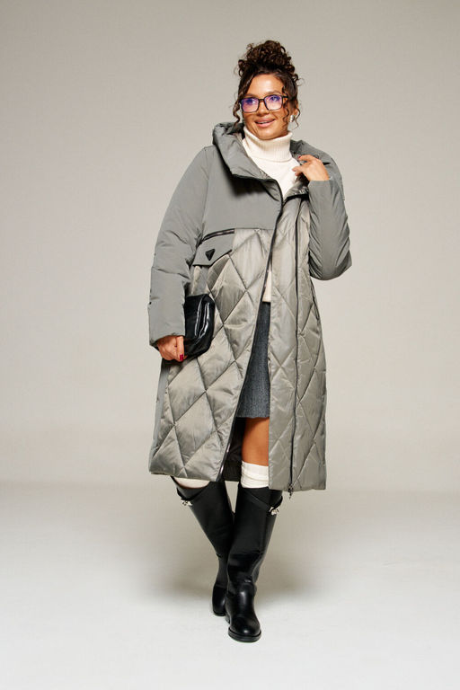 Пальто Beautiful Free 8023 серый