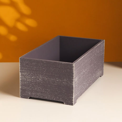 Кашпо деревянное Прованс 23х12,5х9 см графитовый - Дарим красиво фото 2