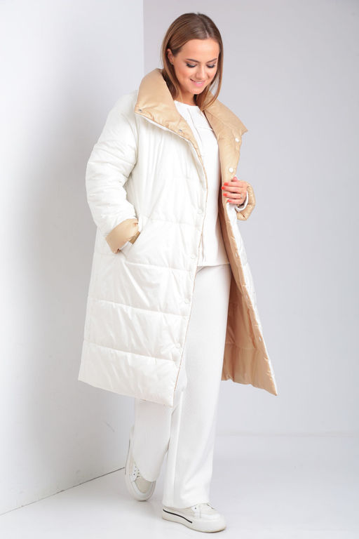 Пальто Diamant 1901 бело-бежевый фото 7