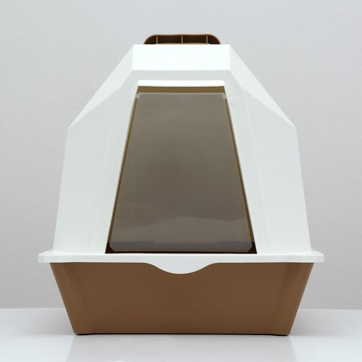 Туалет для кошек фигурный закрытый с совком, 54 х 37 х 40 см, бело-коричневый - Пижон фото 4