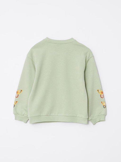 Bisiklet Yaka Bask?l? Uzun Kollu K?z ?ocuk Sweatshirt - Waikiki фото 2