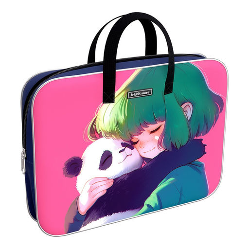 Папка на молнии с ручками А4 ErichKrause "Panda Hugs" 360*290*70мм (62910) полиэстер