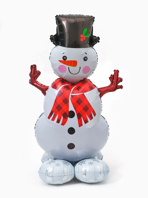 Воздушный шар фольгированный 3D 43" "Снеговик" под воздух