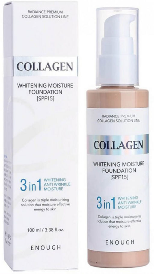 №13 ENOUGH COLLAGEN 3 in 1 WHITENING MOISTURE FOUNDATION SPF15 #13 Тональный крем для лица осветляющ