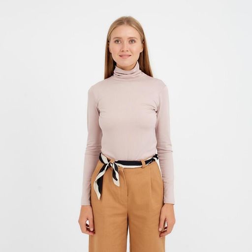 Водолазка женская MINAKU: Basic line, цвет бежевый, размер 52