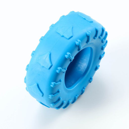 Игрушка жевательная для собак Шина 9 см, синяя - Пижон фото 2