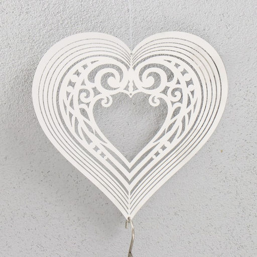 Музыка ветра Ветряной колокольчик и ажурное сердце, металл, с бусиной, 13.5?13.5?31 см