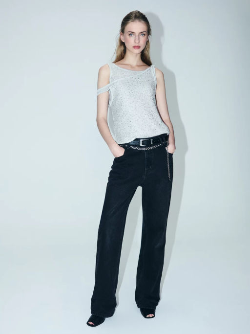 Жилет с пайетками с вискозой в составе / Zarina