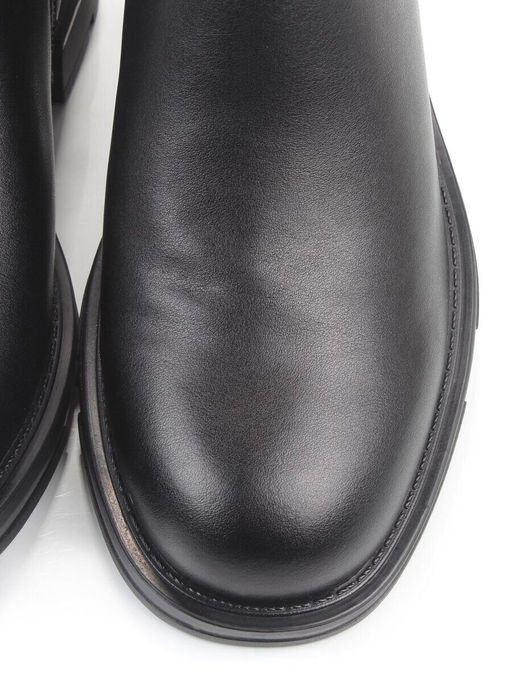 01-M43-12 BLACK Ботинки демисезонные женские (натуральная кожа, байка)