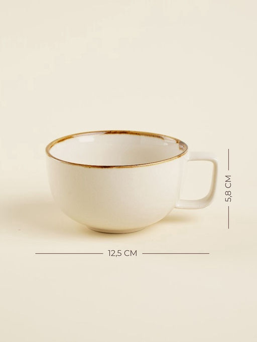 Чайная пара SL Home «Леггеро», 280 мл, блюдце d=14 см, фарфор, бежевая