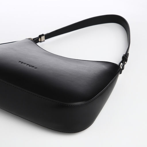 Сумка женская багет TEXTURA на молнии, 28×6×17 см, чёрная