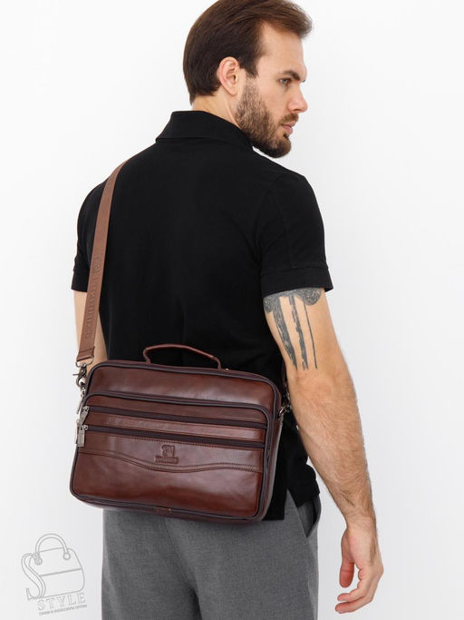 Портфель мужской кожаный 7807-4 brown Fuzhinino