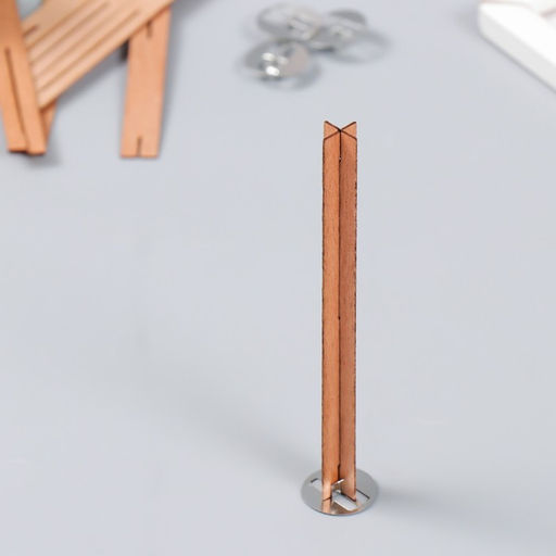 Цена за 4 шт. Фитиль с держателем двойной для свечи дерево 1.3×13 см