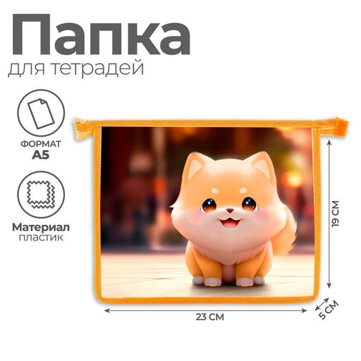 Папка для тетрадей, А5, пластиковая, 19×23×5 см «Сиба»