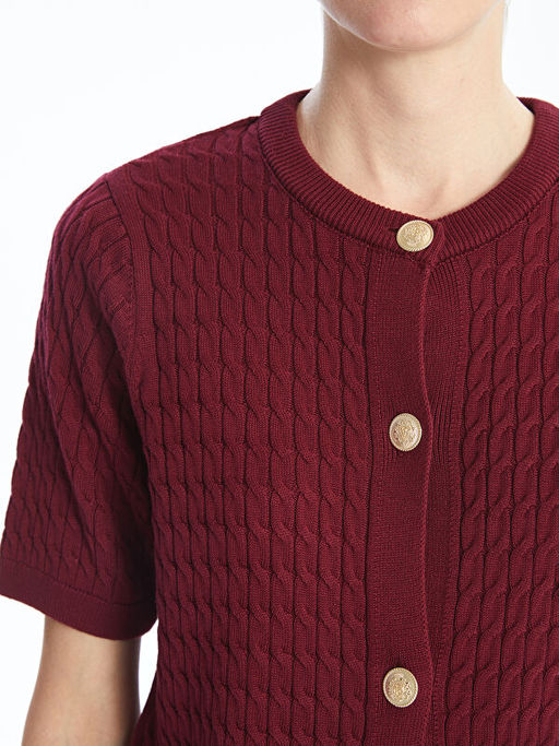 Bisiklet Yaka Kendinden Desenli Kad?n Triko H?rka