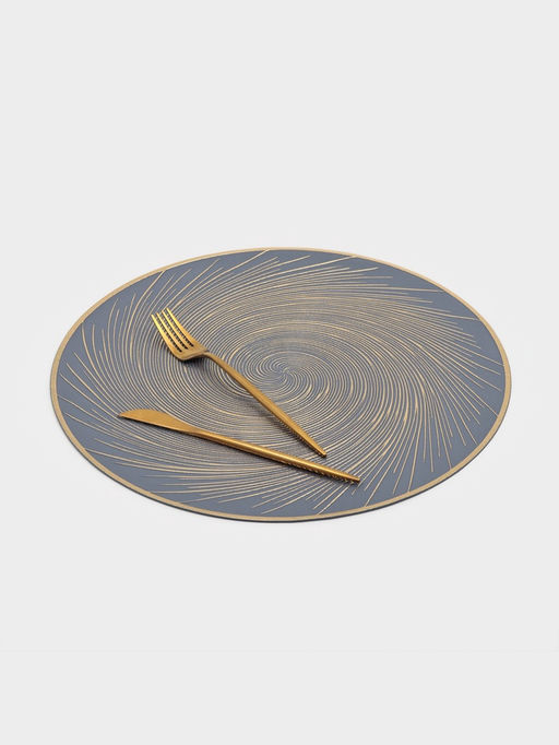 Салфетки сервировочные «Доляна. Вихрь», 4 шт., d=38 см, золотые