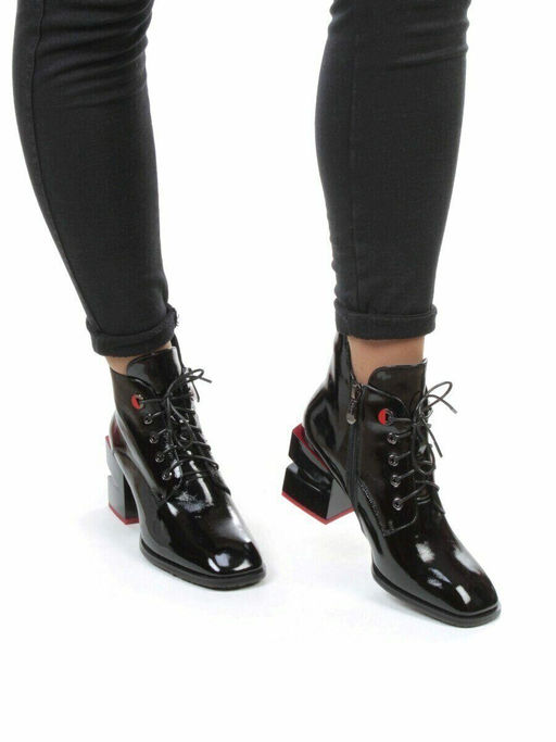 01-C1C3694-21B100M BLACK Ботинки демисезонные женские (натуральная кожа, байка) - Фабричный китай фото 21