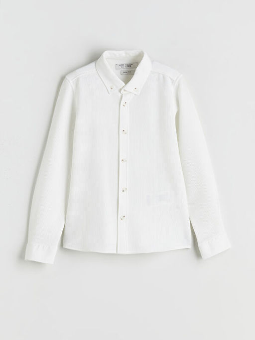 Uzun Kollu Dokulu Erkek ?ocuk G?mlek