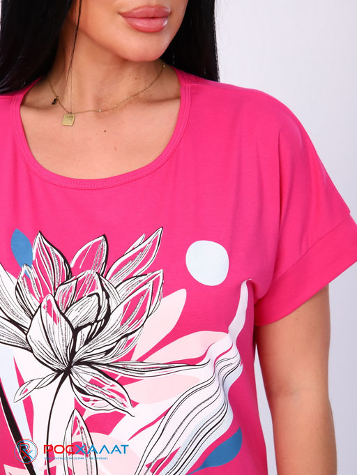 Женская футболка с принтом фуксия КФ-01 (7)
