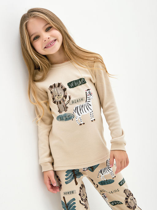Бежевая пижама для мальчика - Kogankids фото 25