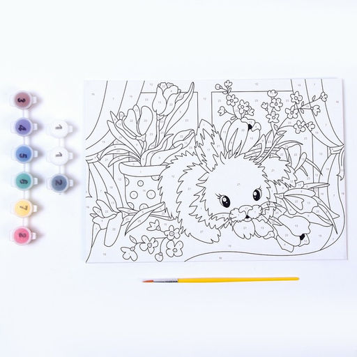 Картина по номерам для малышей «Пушистый зайка»