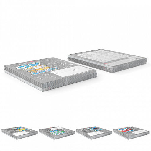 Цена за 10 шт. Тетрадь школьная ученическая ErichKrause City Transport, 18 листов, клетка (в плёнке по 10 шт.)_MIX-PACK  фото 9