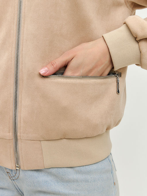 Бомбер из замши бежевый - Tantino фото 6