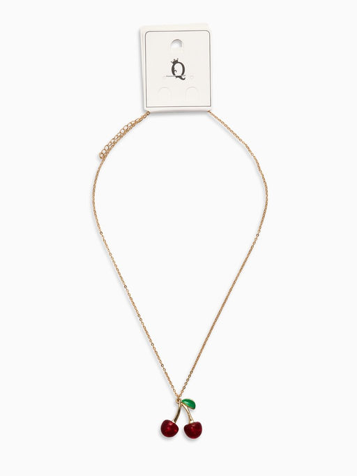 Цена за 2 шт. Кулон на цепочке "Черешня", цвет бордово-зелёный в золоте 40+удл