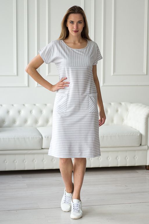 Туника женская из кулирки Альбертина светло-серый - Амадэль фото 7