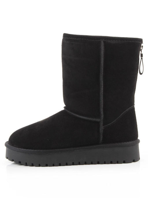 04-PAYH17-1Z BLACK Угги женские (натуральная замша, 100% шерсть)