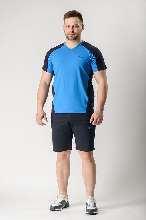 Футболка М-0408: Ярко-синий / Тёмно-синий - Relay фото 4