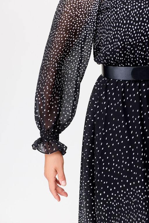 Платье Swallow 683 чёрный в белый горошек градиент фото 6