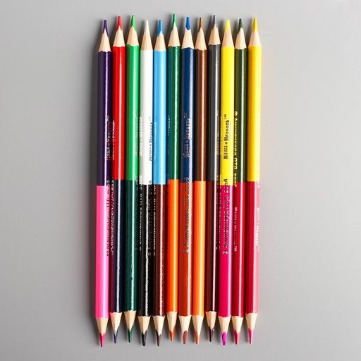 Карандаши двухсторонние, 24 цвета, заточенные, трехгранные, картонная упаковка, европодвес, Маша и Медведь