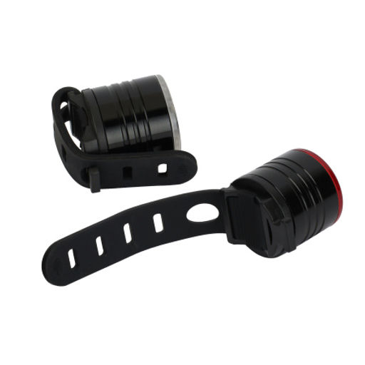 Набор фонарей передний и задний COMIRON AS-08 корпус: Алюминий+ABS; свет: LED 200lm; 3 режима; влагозащита. /уп100/300/ - Галеонтрейд фото 2