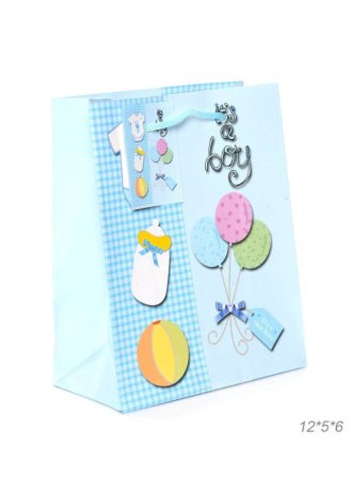 Цена за 12 шт. Пакет подарочный 12х15х6 С новорожденным / 310525 /уп 12/2400/ - Галеонтрейд фото 3