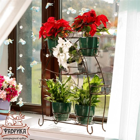 Подставка для цветов на подоконник 14-918 на 8 цветов - Фабрика интерьерной ковки фото 5
