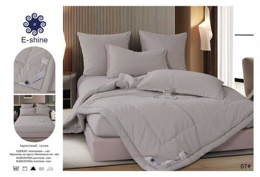 Одеяло Boris E-Shine Бархат Сатин с простыней на резинке по кругу и наволочками ODBORSH07 Евро