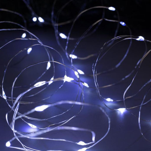 Гирлянда Нить 10 м роса, IP20, серебристая нить, 100 LED, свечение белое, мерцание белым, 12 В - Luazon lighting фото 3