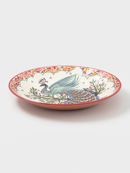 Ляган узбекский Риштанская Керамика «Жар-Птица», d=41 см, красный