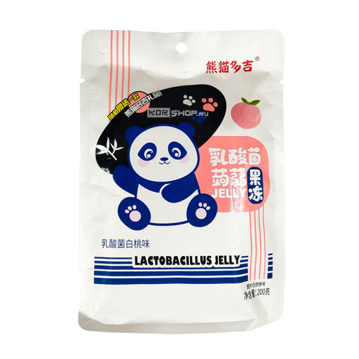 Желе из конжака Персик с пробиотиками Xiongmao Duoji, Китай, 200 г Акция