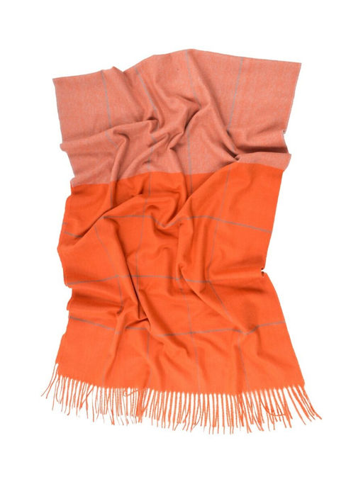 Палантин из полиэстера с длинной бахромой