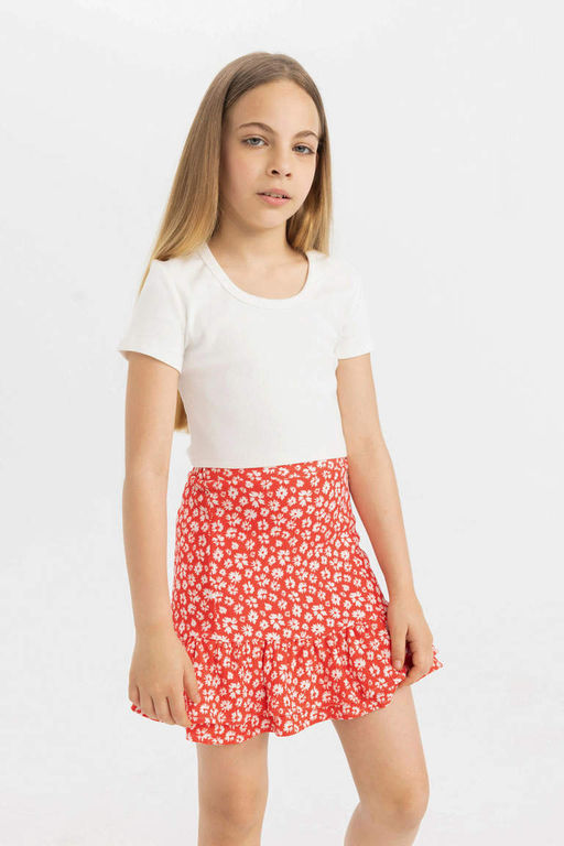 Облегающая футболка с круглым вырезом для девочек, базовая футболка в рубчик с короткими рукавами