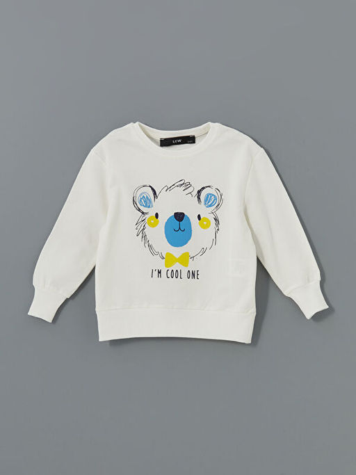 Bisiklet Yaka Bask?l? Erkek Bebek E?ofman Tak?m