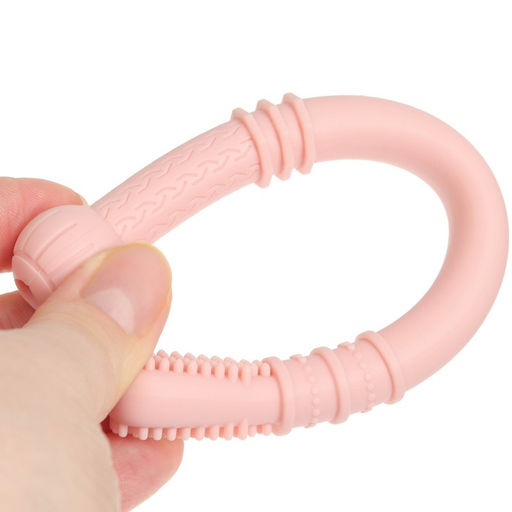 Прорезыватель силиконовый M&B, логопедический, от 3 мес., розовый