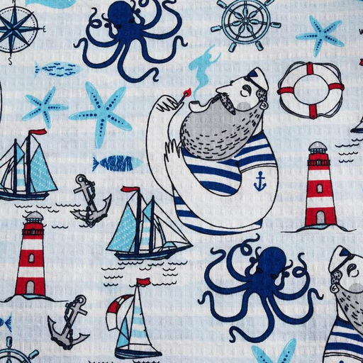 Простыня банная Этель Капитан 150х180 см, вафля 200г/м2, 100% хлопок  фото 3